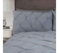 Rapport London Housse de couette Balmoral Double Gris Broche de rangement Luxe