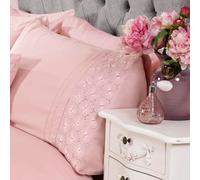 Everdean Floral Set Housse de Couette Double Brodé - Fard Rose