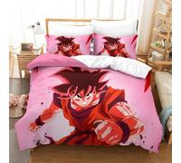 Ensemble De Housse De Couette Dragon Ball Ensemble De Literie Imprim¿¿ 3d, Housse De Couette En Polyester Microfibre Ultra Douce 3 Pi¿¿Ces, Aventure Sang Chaud