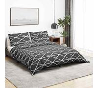 Ensemble de housse de couette Gris 155x220 cm Coton