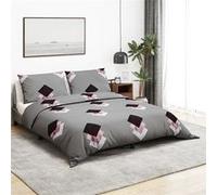 Ensemble de Housse de Couette Anthracite 140x200 cm Coton Literie vidaXL