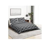 vidaXL Ensemble de housse de couette Gris 140x200 cm Coton136058 Gris G