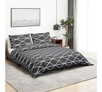 Ensemble de Housse de Couette Gris 135x200 cm Coton Literie Chambre vidaXL