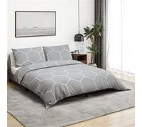 vidaXL Ensemble de housse de couette Parure de lit Coton avec taie d'oreiller Gris 155x220 cm