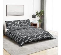 Ensemble de Housse de Couette Gris 200x200 cm Coton Literie Chambre vidaXL
