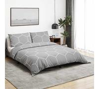 Ensemble de housse de couette gris et blanc 140x200 cm coton vidaXL