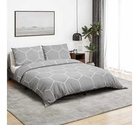 Ensemble de housse de couette gris et blanc 200x200 cm coton vidaXL
