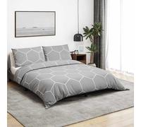 Ensemble de housse de couette gris et blanc 260x240 cm coton vidaXL