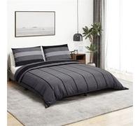 vidaXL Ensemble de housse de couette 225x220 cm Coton gris foncé