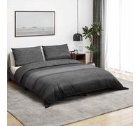 Ensemble de housse de couette gris foncé et noir 200x200 cm coton vidaXL