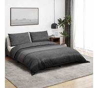 vidaXL Ensemble de housse de couette Gris foncé 200x200 cm Coton