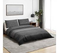 Ensemble de housse de couette gris foncé et noir 200x200 cm coton vidaXL