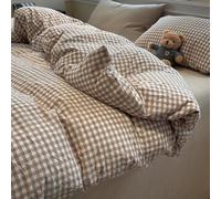 Ensemble de housse de couette gris vintage, ensemble de literie de couleur unie 100 % coton lavé, doux et confortable au toucher comme le lin, élégant et léger, ensemble de literie de maison trois