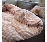 Ensemble de housse de couette gris vintage, ensemble de literie de couleur unie 100 % coton lavé, doux et confortable au toucher comme le lin, élégant et léger, ensemble de literie de maison trois