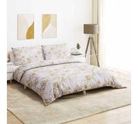 Ensemble de Housse de Couette Literie Blanc et Marron 240x220 cm Coton vidaXL