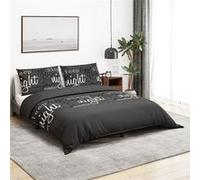 vidaXL Ensemble de housse de couette Coton Noir 140x200 cm