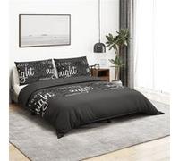 Ensemble de housse de couette Noir 155x220 cm Coton Noir G