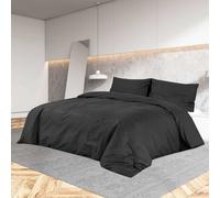 Ensemble de Housse de Couette Noir 200x200 cm Coton Literie Chambre vidaXL