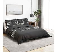 Ensemble de Housse de Couette Noir 200x200 cm Coton Literie Chambre vidaXL