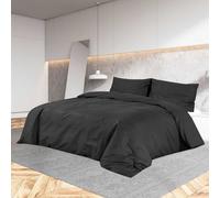Ensemble de Housse de Couette Noir 200x200 cm Coton Literie Chambre vidaXL