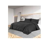 Ensemble de housse de couette Noir 200x200 cm Microfibre légère
