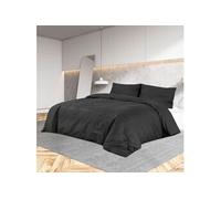 Ensemble de housse de couette Noir 200x200 cm Microfibre légère