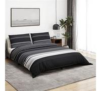 Ensemble de Housse de Couette Noir 200x200 cm Coton Literie Chambre vidaXL