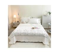 Ensemble de housse de couette Parure de lit élégante à motif floral for l'été, en microfibre douce et légère, avec 1 couverture climatisée 2 taies d'oreiller Ensemble de literie(Blanc,200x230cm 3pc)
