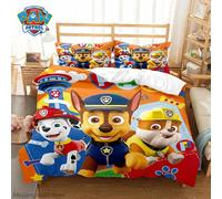Ensemble de housse de couette Paw Patrol Cute Puppy, housse de couette de dessin animé avec taie d'oreiller, literie douce, décoration de chambre à coucher, cadeau pour enfants 10