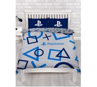 Ensemble de housse de couette - Playstation - Double - Bleu foncé et clair - 200x200 cm - Lavable en machine