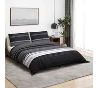vidaXL Parure de lit 240x220 cm Coton Noir et Blanc avec taie d'oreiller