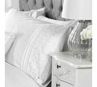 Everdean Floral Blanc Housse de Couette & Set Taie D'Oreiller Élégant - Simple