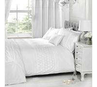 Everdean Floral Blanc Housse de Couette & Set Taie D'Oreiller Élégant - Simple