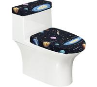 Ensemble de housse de couvercle de toilette élastique, doux, lisse, tendance, décoration durable, avec impression exquise de la famille solaire
