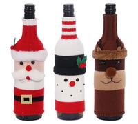 Ensemble de housses de bouteille de vin de Noël, robe tricotée, Père Noël, renne, bonhomme de neige, housse de bouteille de vin pour décorations de fête de Noël, Bonhomme de neige, Père Noël, Clus et