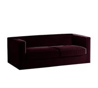 Ensemble de housses de canapé Chesterfield en velours extensible rouge vin, protection antidérapante en fourrure pour canapé et coussins, compatible avec Love Seat + 2 petits sièges et protection