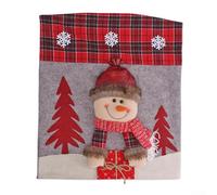 Ensemble de housses de chaise de Noël avec Père Noël, bonhomme de neige et rennes pour des décorations festives lors des repas de famille, des fêtes et des événements (H-YT83)