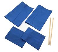Ensemble de housses de chaise en toile lavable conçues pour les chaises de directeur avec motif rayé classique et solution de rangement compacte pliable (bleu)