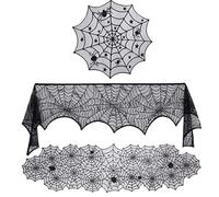 Ensemble de housses de lampe de chemin de table de décoration d ' Halloween, nappe en tissu lavable, abat-jour pour table à manger, manteaux, décorations d ' Halloween