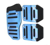 Ensemble de housses de pédale antidérapantes en alliage d'aluminium - Accessoires de transmission manuelle - Poignée en silicone améliorée - Kit complet pour pédales de voiture, SUV, VTT, sport - Bleu