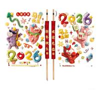 Ensemble de housses de poignée de porte et autocollants pour fenêtre en velours rouge - Décoration d'intérieur réversible en peluche pour porte et verre - Kit de décoration festive (B)