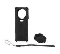 Ensemble de housses de protection en silicone pour Insta360 X5, étui souple anti-chute pour appareil photo avec découpes précises, capuchon d'objectif et cordon, accessoires de protection en noir
