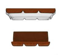 Ensemble de housses de rechange pour balancelle de jardin 3 places avec dessus en tissu Oxford 210D enduit d'argent et protection de siège en gris (marron, 164 x 114 x 15 cm)