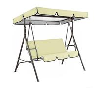 Ensemble de housses de rechange pour balancelle de jardin avec tissu Oxford imperméable pour une protection fiable contre la pluie et le soleil (beige)