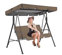 Ensemble de housses de rechange pour balancelle extérieure, housse de rechange pour balancelle et chaise pour balancelle de jardin, café, 142 x 120 x 18 cm