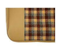 Ensemble de housses de siège avant et banquette arrière pour Renault 4 (01/1978-12/1992) - skaï beige-tissus écossais beige et marron