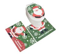 Ensemble de housses de siège de toilette de Noël avec tapis assortis, antidérapant, absorbant l'eau, pour la décoration de salle de bain, dortoir, auberge, camping-car, hôtel