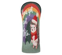 Ensemble de housses de tête de golf avec étiquette numérotée pour conducteur de parcours en bois hybride You Got This Rainbow Hedgehog