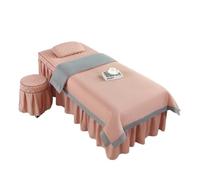 Ensemble de housses pour lit d’esthétique Parure de lit 4 pièces for salon beauté, massage, spa, couvre-lit, taie d'oreiller, tabouret, couette, club(Khaki,185x70)