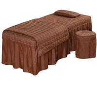 Ensemble de housses pour lit d’esthétique Parure de lit for Salon beauté, ensemble literie for Massage, Spa, draps, couvre-lit, jupe, housse couette, taie d'oreiller, 4 pièces(11,Full)